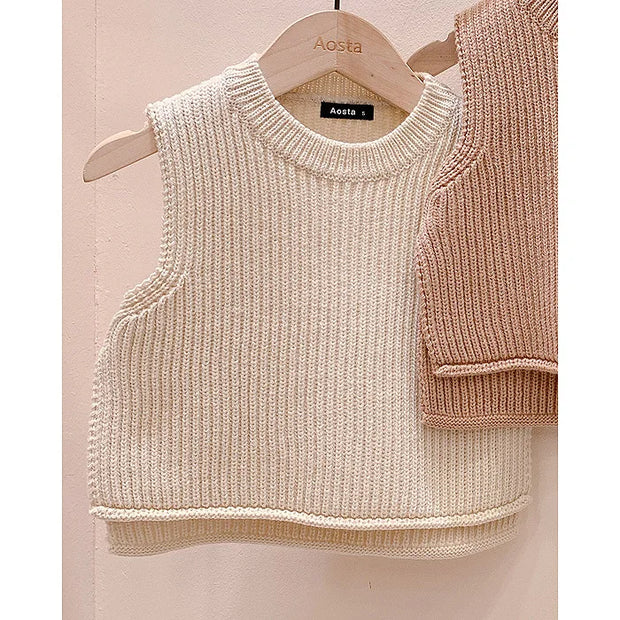 Baby Girls Sweaters Baby Girl Solid Sleeveless Pullover Vest Baby Boys Sweaters Knit Vest Kids Toddler Autumn Outerwear BABY VIBES & CO.