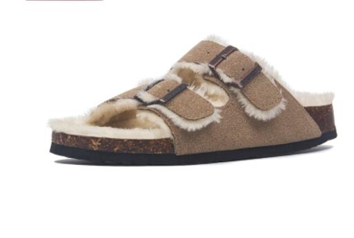 Mama's Fuzzy Sandals with Double Buckle Baby Vibes & Co.