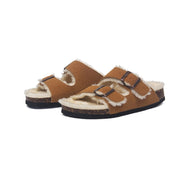 Mama's Fuzzy Sandals with Double Buckle Baby Vibes & Co.