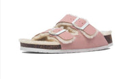 Mama's Fuzzy Sandals with Double Buckle Baby Vibes & Co.