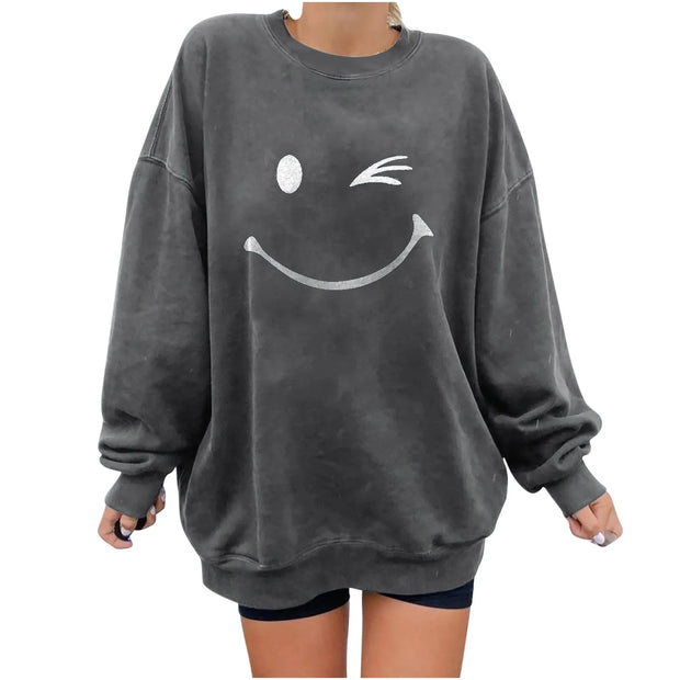 Ladies Oversized Vintage Sun & Moon Crewneck Sweatshirt BABY VIBES & CO.