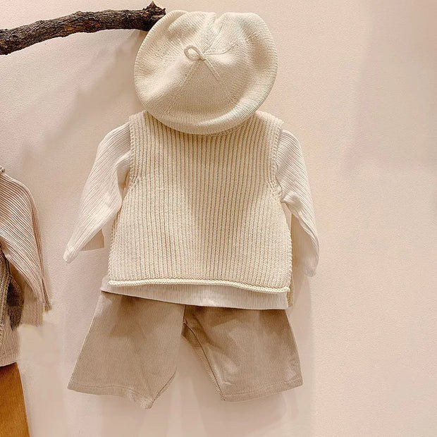 Baby Girls Sweaters Baby Girl Solid Sleeveless Pullover Vest Baby Boys Sweaters Knit Vest Kids Toddler Autumn Outerwear BABY VIBES & CO.