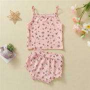 Floral Baby Camisole + High Waisted Matching Shorts Set Baby Vibes & Co.