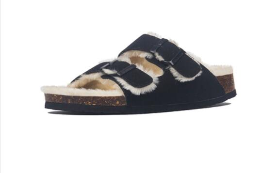 Mama's Fuzzy Sandals with Double Buckle Baby Vibes & Co.