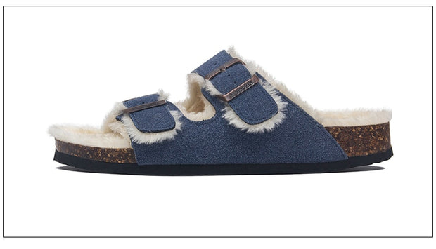 Mama's Fuzzy Sandals with Double Buckle Baby Vibes & Co.