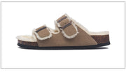 Mama's Fuzzy Sandals with Double Buckle Baby Vibes & Co.