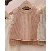 Baby Girls Sweaters Baby Girl Solid Sleeveless Pullover Vest Baby Boys Sweaters Knit Vest Kids Toddler Autumn Outerwear BABY VIBES & CO.
