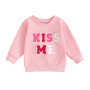 FOCUSNORM Toddler Baby Girls Valentine's Day Sweatshirt T Shirts Long Sleeve Letter Embroidery Pullover Tops BABY VIBES & CO.