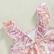 Baby Girl's Floral Swimwear with Ruffled Sleeves Baby Vibes & Co.