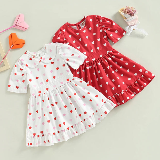 Toddler Girls Valentines Day & Hearts Red Dress BABY VIBES & CO.