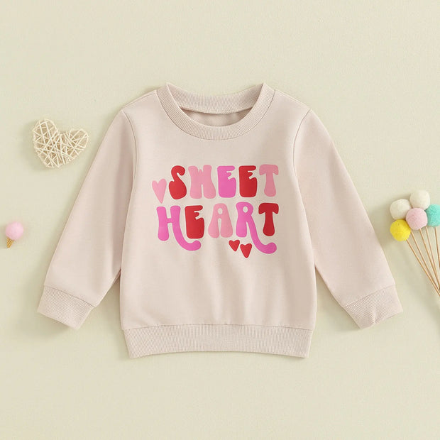 Long Sleeve Sweet Heart Valentines Day Crewneck BABY VIBES & CO.