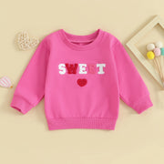 FOCUSNORM Toddler Baby Girls Valentine's Day Sweatshirt T Shirts Long Sleeve Letter Embroidery Pullover Tops BABY VIBES & CO.