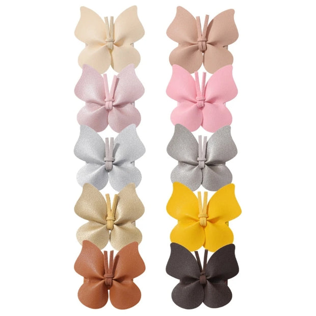 10PCs Baby Girls Hair Clips Cute Leather Butterfly Girls Hairpins Small Butterfly Barrettes Headwear Baby Hair Accessories BABY VIBES & CO.