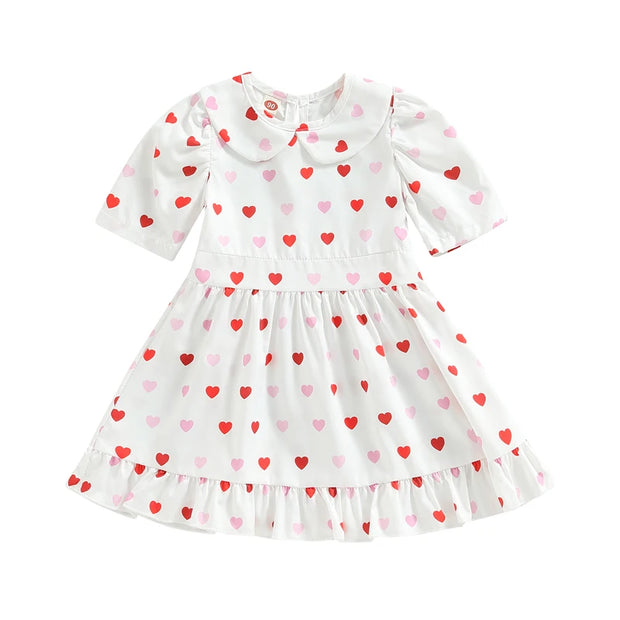 Toddler Girls Valentines Day & Hearts Red Dress BABY VIBES & CO.