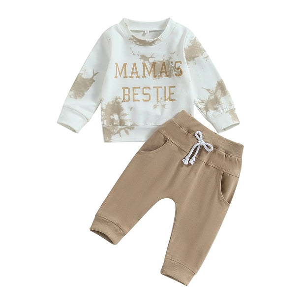 Mamas Bestie Long Sleeve Neutral 2 Piece Set Baby Vibes & Co.