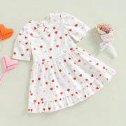 Toddler Girls Valentines Day & Hearts Red Dress BABY VIBES & CO.