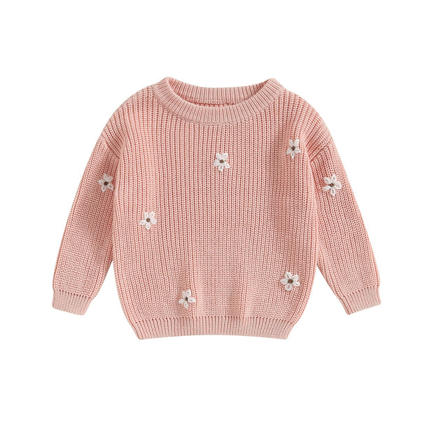 Knit Floral Design Baby/Toddler Sweater Baby Vibes & Co.