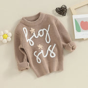 2023-10-25 Lioraitiin 6M-3Y Toddler Girls Sweater Letter Embroidery Long Sleeve Pullovers Fall Kids Clothes Baby Jumpers Tops BABY VIBES & CO.