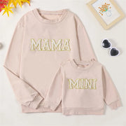 Fashion Adults and Children Matching Outfits Long Sleeve Letter Embroidery Print Sweatshirts Pullovers Fall Clothes BABY VIBES & CO.