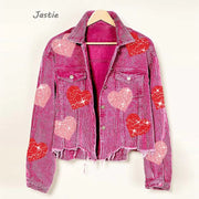 Mamas Valentine's Day Love & Sequin Jacket BABY VIBES & CO.