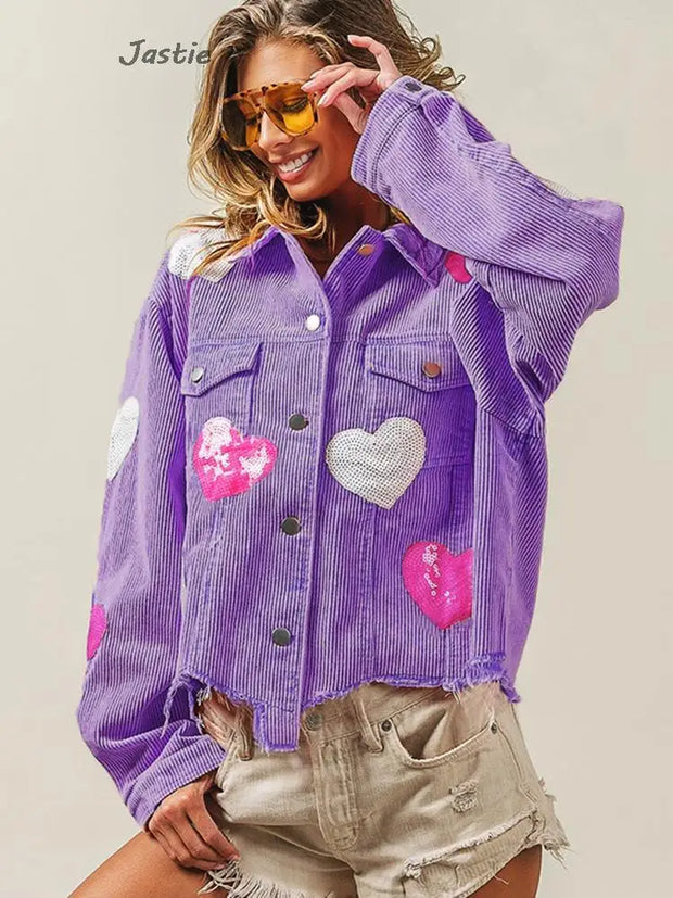 Mamas Valentine's Day Love & Sequin Jacket BABY VIBES & CO.