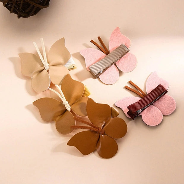 10PCs Baby Girls Hair Clips Cute Leather Butterfly Girls Hairpins Small Butterfly Barrettes Headwear Baby Hair Accessories BABY VIBES & CO.