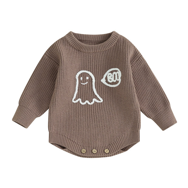GHOSTY KNIT SWEATER ROMPER Baby Vibes & Co.