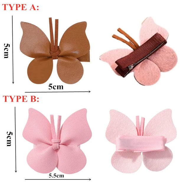 10PCs Baby Girls Hair Clips Cute Leather Butterfly Girls Hairpins Small Butterfly Barrettes Headwear Baby Hair Accessories BABY VIBES & CO.