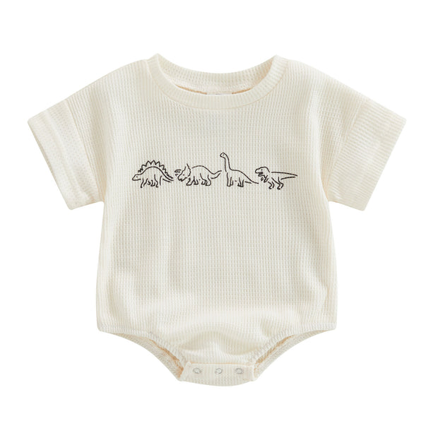 Neutral Dino Short Sleeve Tee Onesie Baby Vibes & Co.