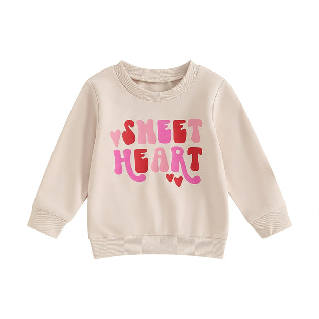 Long Sleeve Sweet Heart Valentines Day Crewneck BABY VIBES & CO.