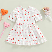 Toddler Girls Valentines Day & Hearts Red Dress BABY VIBES & CO.