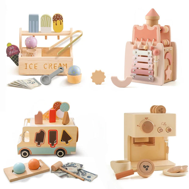 5-IN-ONE Multifunctional Boho Wooden Play Castle Learning Toy Set BABY VIBES & CO.