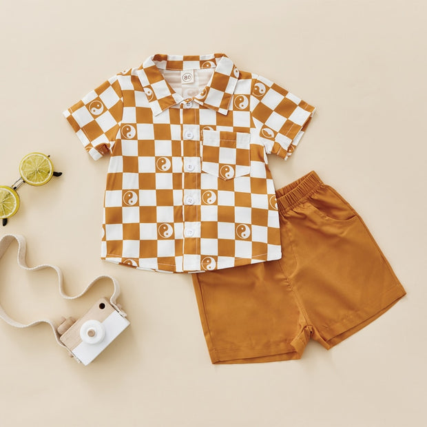 Yin Yang Checkerboard Co-Ord Set Baby Vibes & Co.