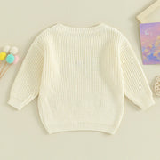 2023-08-18 Lioraitiin 18M-5Y Kids Girls Sweater Letter Embroidery Crew Neck Long Sleeve Pullovers Fall Toddler Clothes Tops BABY VIBES & CO.