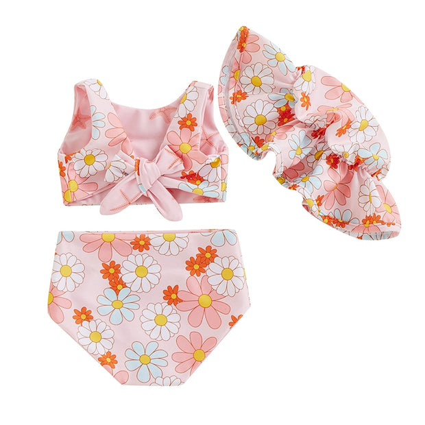Girls 2-Piece Swimsuit Sets in Leopard or Floral Print Baby Vibes & Co.