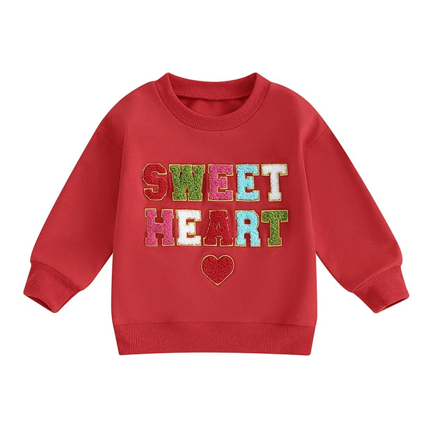 Sweetheart Long Sleeve Baby Girls Crewneck BABY VIBES & CO.