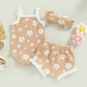 Baby Girl Summer Onepiece with Matching Bow Baby Vibes & Co.