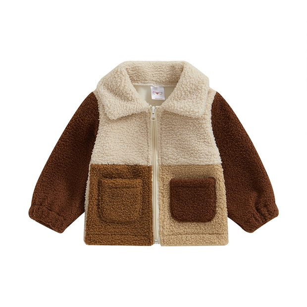 Toddler Cozy Neutral Block Style Fleece Baby Vibes & Co.