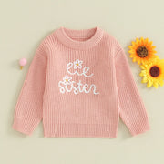 Big Sis Hand Knit Trendy Baby / Toddler Sweater 0-4T Baby Vibes & Co.