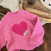 Long Sleeve Knitted Girls Heart & Love Sweater BABY VIBES & CO.