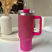 Rhinestone Embellished Stanley Style 40oz Tumbler Mug With  Lid & Straw Baby Vibes & Co.