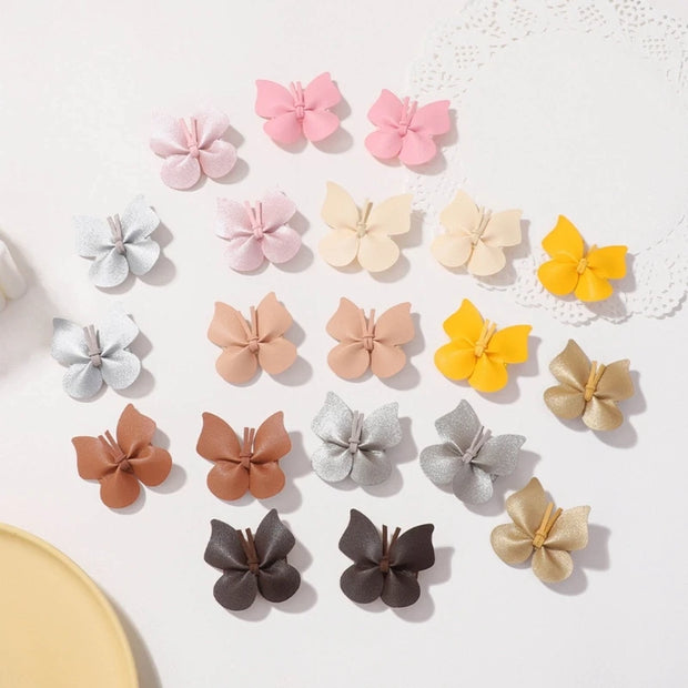 10PCs Baby Girls Hair Clips Cute Leather Butterfly Girls Hairpins Small Butterfly Barrettes Headwear Baby Hair Accessories BABY VIBES & CO.