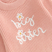 Big Sis Hand Knit Trendy Baby / Toddler Sweater 0-4T Baby Vibes & Co.