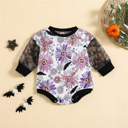 Pumpkin Flower Graphic Contrasting Baby Onesie Baby Vibes & Co.