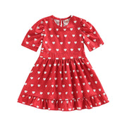 Toddler Girls Valentines Day & Hearts Red Dress BABY VIBES & CO.