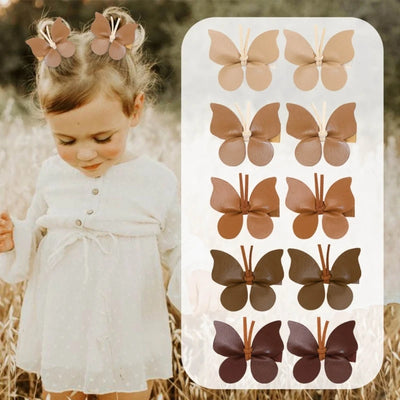 10PCs Baby Girls Hair Clips Cute Leather Butterfly Girls Hairpins Small Butterfly Barrettes Headwear Baby Hair Accessories BABY VIBES & CO.