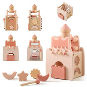 5-IN-ONE Multifunctional Boho Wooden Play Castle Learning Toy Set BABY VIBES & CO.