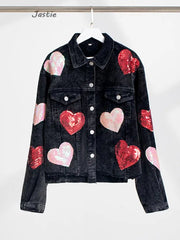 Mamas Valentine's Day Love & Sequin Jacket BABY VIBES & CO.