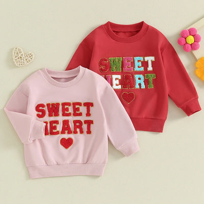 Sweetheart Long Sleeve Baby Girls Crewneck BABY VIBES & CO.