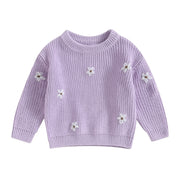 Knit Floral Design Baby/Toddler Sweater Baby Vibes & Co.